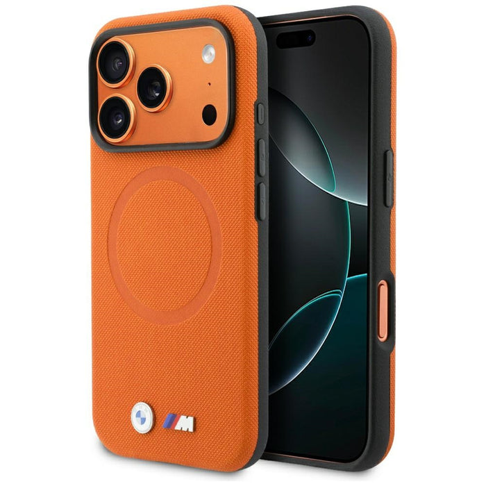 BMW M FW Metal Logo MagSafe Case for iPhone 17 Pro - Orange