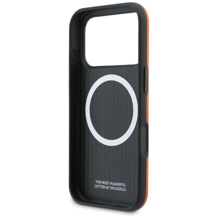 BMW M FW Metal Logo MagSafe Case for iPhone 17 Pro - Orange