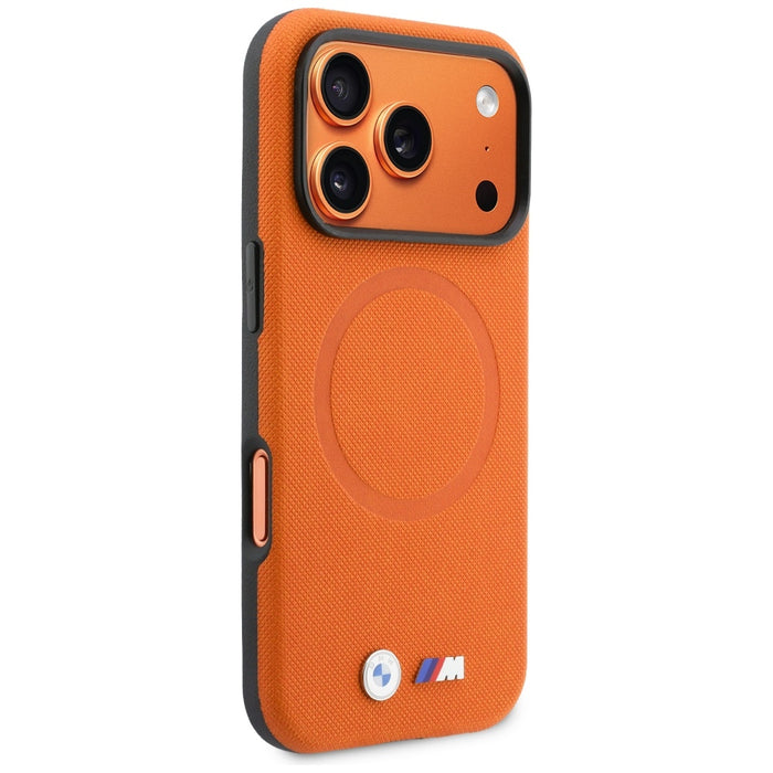 BMW M FW Metal Logo MagSafe Case for iPhone 17 Pro - Orange