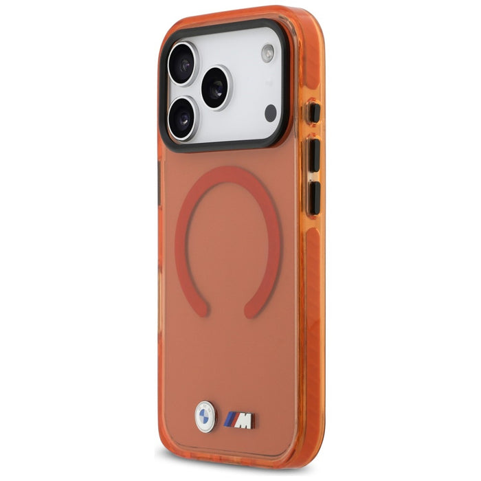 BMW M IML Shockproof Metal Logos MagSafe Case for iPhone 17 Pro - Pro Orange