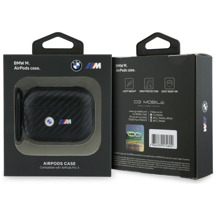 BMW Carbon Metal Logo Case for AirPods Pro 3 - Black