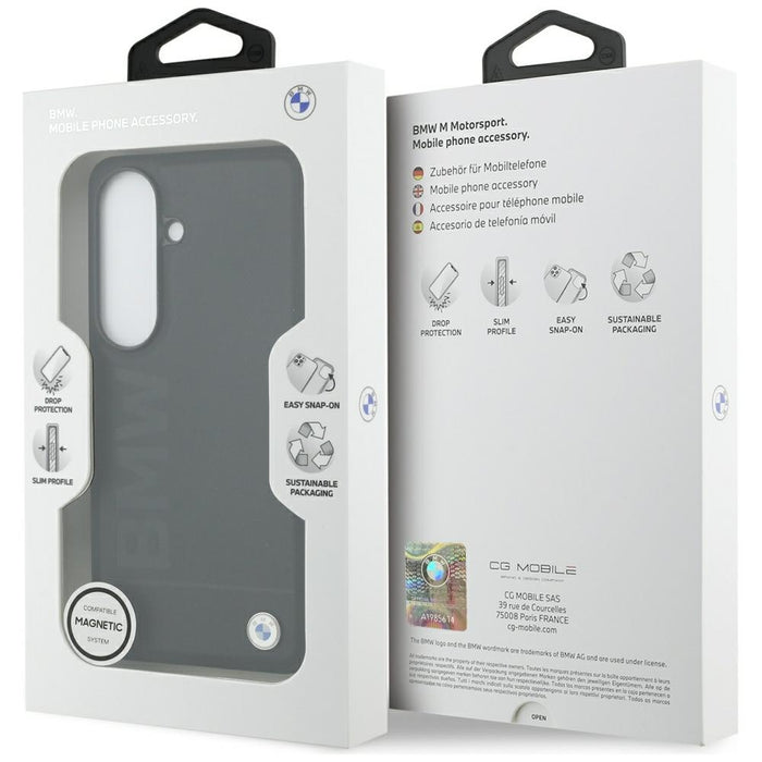 BMW Leather Hot Stamp MagSafe Case for Samsung Galaxy S26 Plus - Black