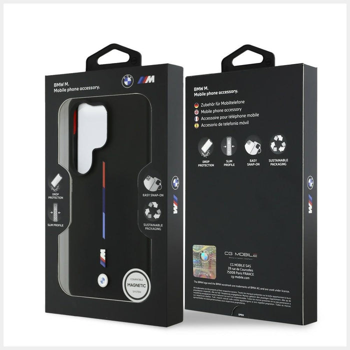 BMW M Silicone Tricolor Line MagSafe Case for Samsung Galaxy S26 Ultra - Black