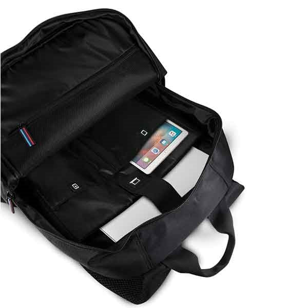 BMW Carbon Navy Stripe backpack for a 16&quot; laptop - black