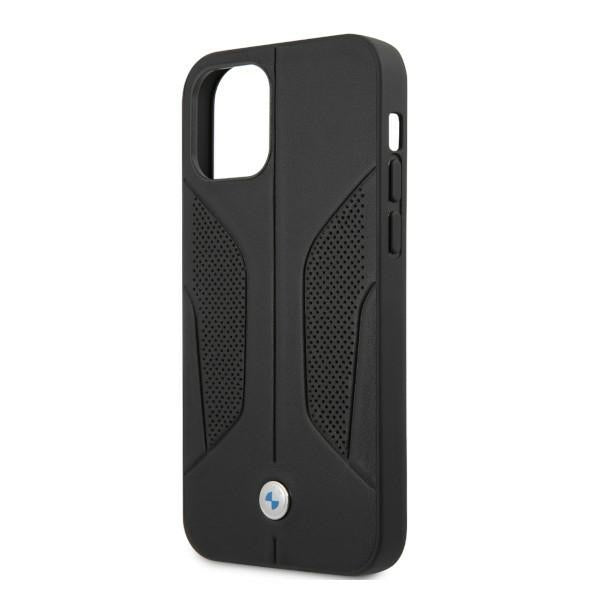 BMW Leather Perforated Sides Case for iPhone 12 Pro Max - Black