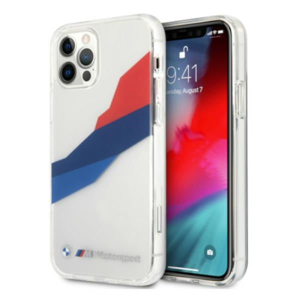 BMW Motorsport Tricolor Case for iPhone 12 Pro Max - Transparent
