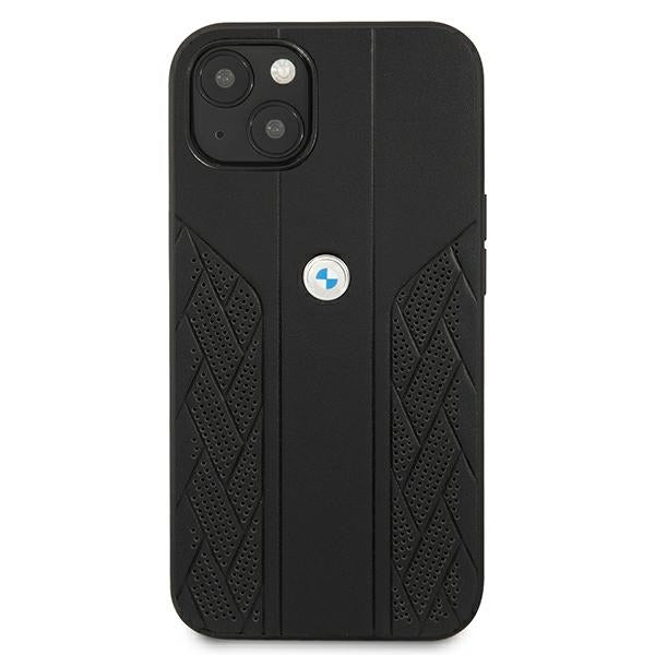 BMW Leather Curve Perforate Case for iPhone 13 mini - Black