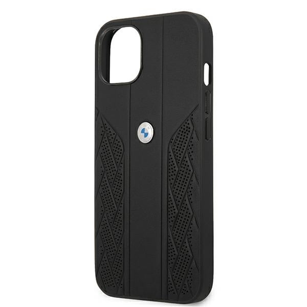 BMW Leather Curve Perforate Case for iPhone 13 mini - Black
