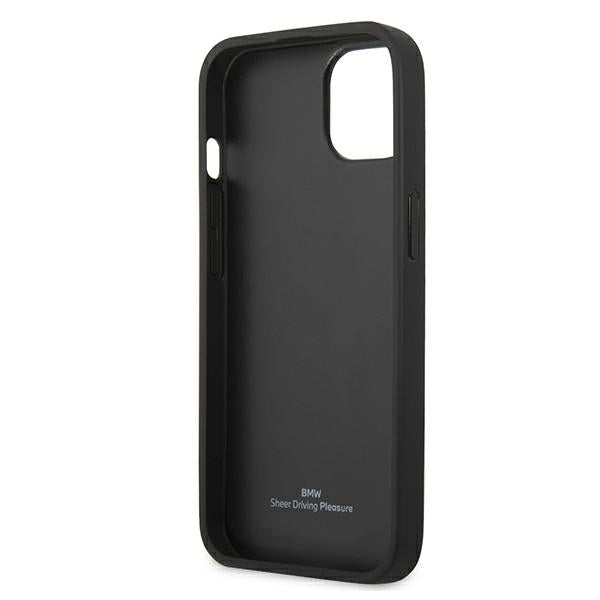 BMW Leather Curve Perforate Case for iPhone 13 mini - Black