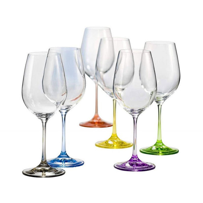 GLASS FOR RED WINE 350 ML 6 PCS RAINBOW BOHEMIA