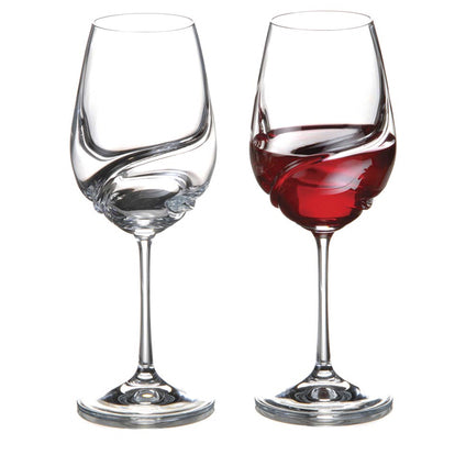 RED WINE GLASS 350ML 2PCS TURBULENCE BOHEMIA