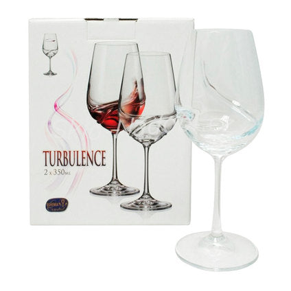 RED WINE GLASS 350ML 2PCS TURBULENCE BOHEMIA