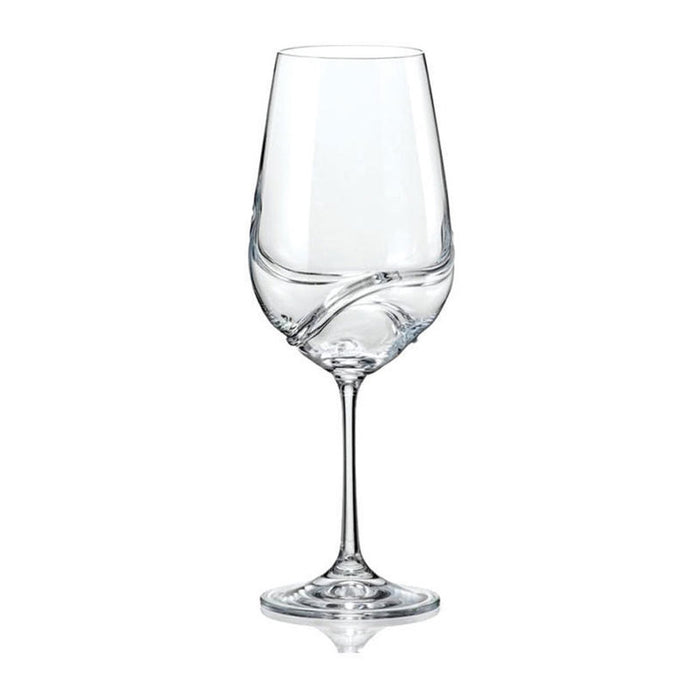RED WINE GLASS 550ML 2PCS TURBULENCE BOHEMIA