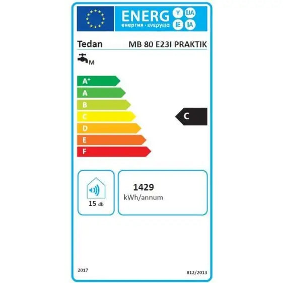 Boiler TEDAN Practic Inox 80l 3kW - Вертикални<<<Бойлери<<<Климатизация/Отопление<<<TechnoMix