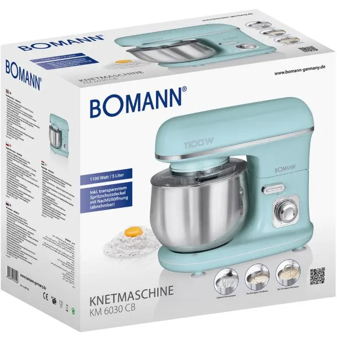 Bomann KM 6030 CB food processor 1100 W 5 L Mint colour - Food processorsAGD-ROK<<<Home Appliance