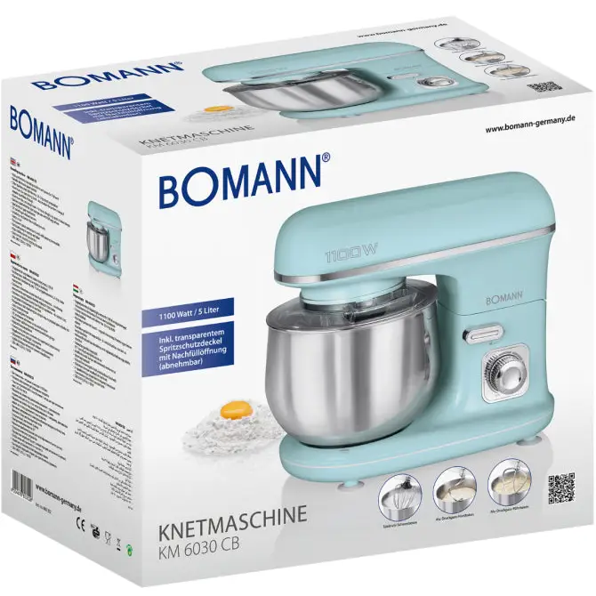 Bomann KM 6030 CB food processor 1100 W 5 L Mint colour - Food processorsAGD-ROK<<<Home Appliance