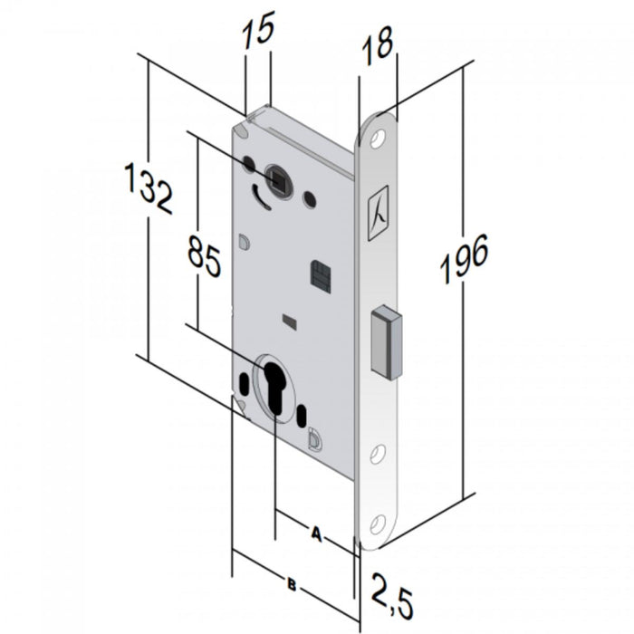 MAGNETIC LOCK CARTRIDGE FORTYNGRB MATT CHROME