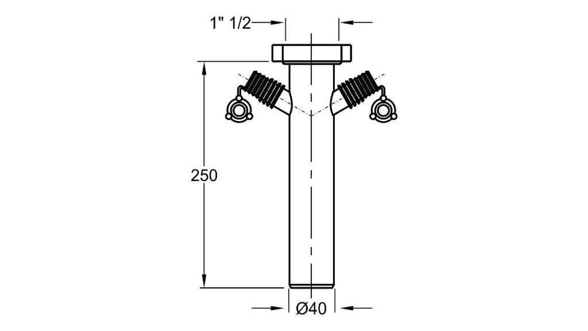 EXTENSION FOR SYPHON WITH 2 CONNECTORS 1 1/2 F40