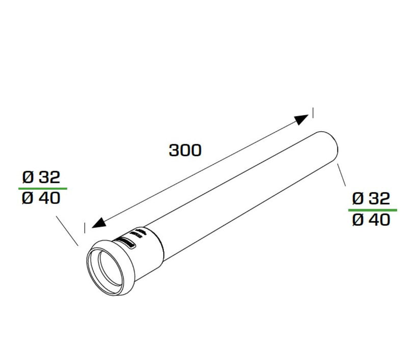 EXTENSION FOR SYPHON F40 30 CM BONOMINI