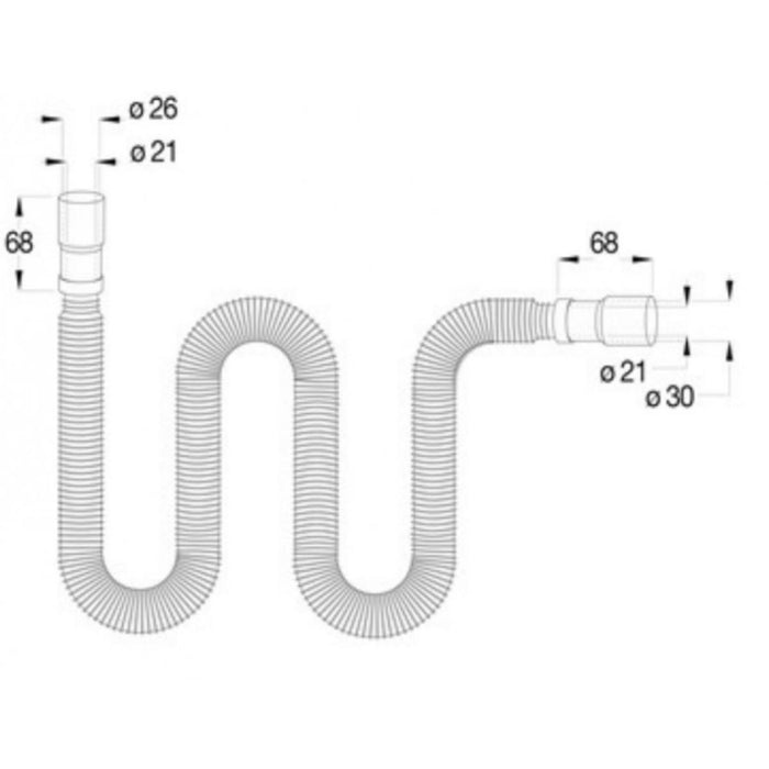 UNIVERSAL WASHING MACHINE PIPE Φ26/32MM