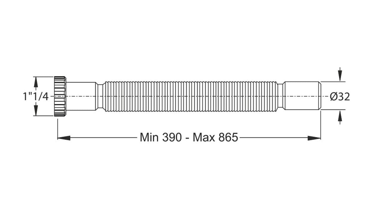CORRUGATED PIPE 11/4 MET. BONOMINI NUT