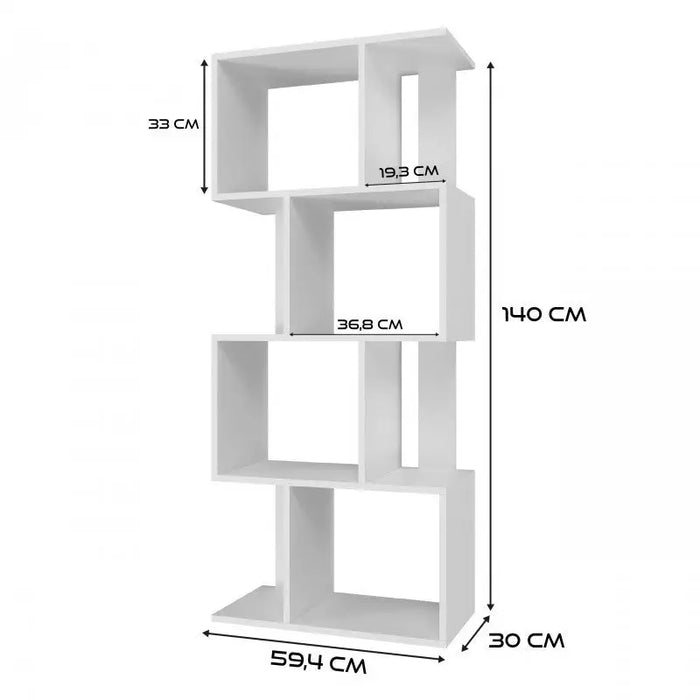 Bookcase FIESTA 4P 59.5x30x140 cm white - Wooden shelvesRGA-DRE<<<ShelvesRGA<<<ActionPL