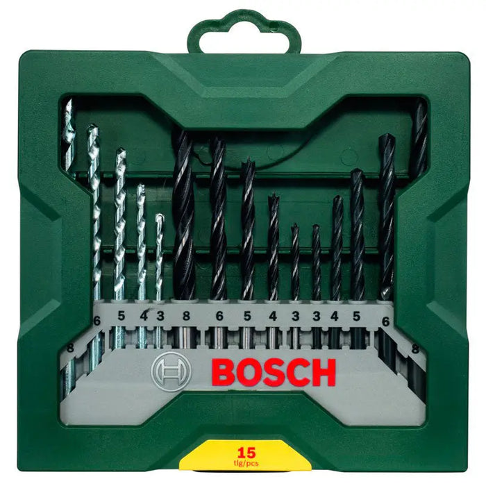 BOSCH DRILL SET FOR METAL WOOD AND CONCRETE 15 PCS - Комплекти свредла<<<Консумативи за