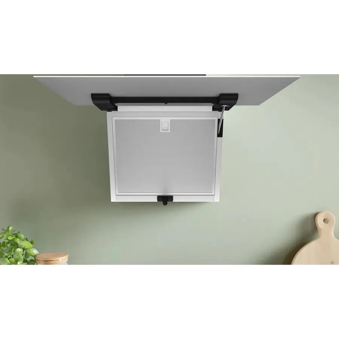 Bosch DWK67FN20 SER4 Wall hood 60 cm A+ EcoSilence Drive Alexa voice control transparent glass white print max 431 m3/h