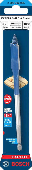 BOSCH EXP FLAT WOOD DRILL BIT 6 MM