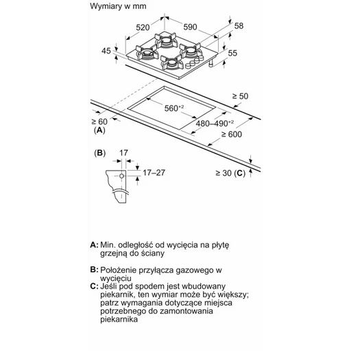 BOSCH gas hob POH6B6K30 - Built-in hot platesAGD-PGZ<<<Home Appliance - ProductsAGD<<<ActionPL