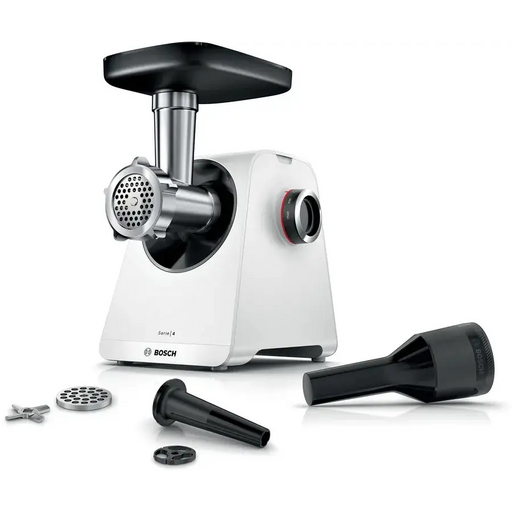 Bosch MFWS420W Meat mincer - MultiPower 1900 W Planetary gearbox 2,5 kg/min kebbe attachment sausage attachment reverse