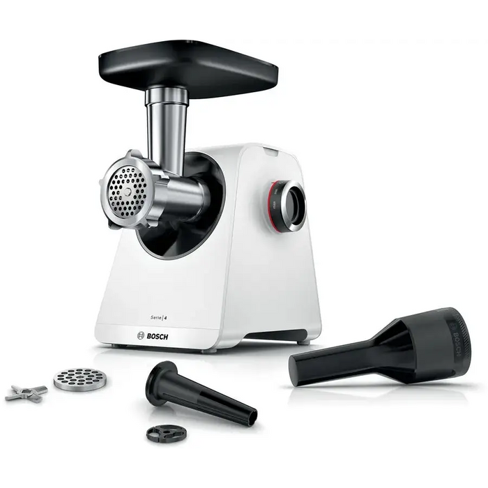 Bosch MFWS420W Meat mincer - MultiPower 1900 W Planetary gearbox 2,5 kg/min kebbe attachment sausage attachment reverse