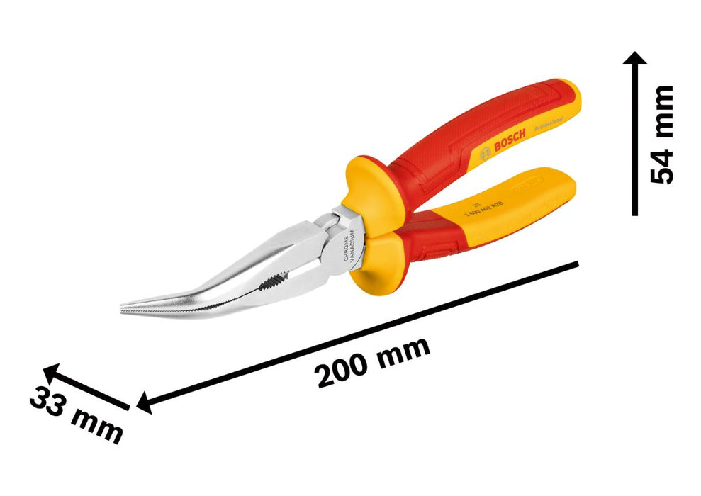 CURVED PLIERS 1000V 200MM BOSCH PRO