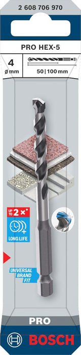METAL DRILL BIT HEX-5 BOSCH 4x50x100