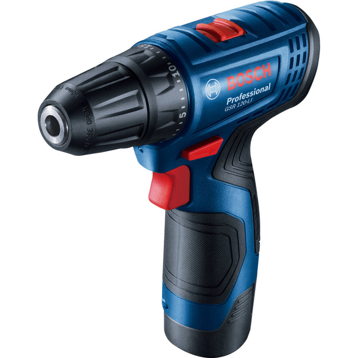 BATTERY DRILL BOSCH PROFESSIONAL GSR 120 Li 12 V, 30.00 nm, NUMBER OF BATTERIES 2, 2.00 Ah, SUITCASE