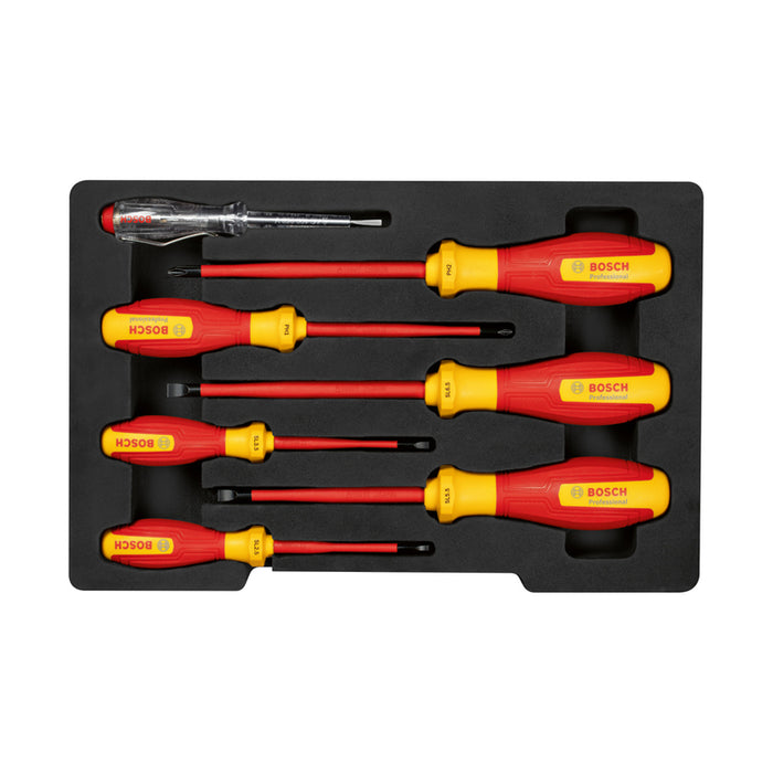 SET OF HIGH VOLTAGE SCREWDRIVERS BOSCH PROFESSIONAL 7 PIECES
