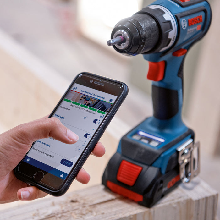 BATTERY BRUSHLESS DRILL BOSCH PROFESSIONAL GSR 18V-90 18 V, 64.00 nm, NUMBER OF BATTERIES 2, 2.00 Ah, SUITCASE