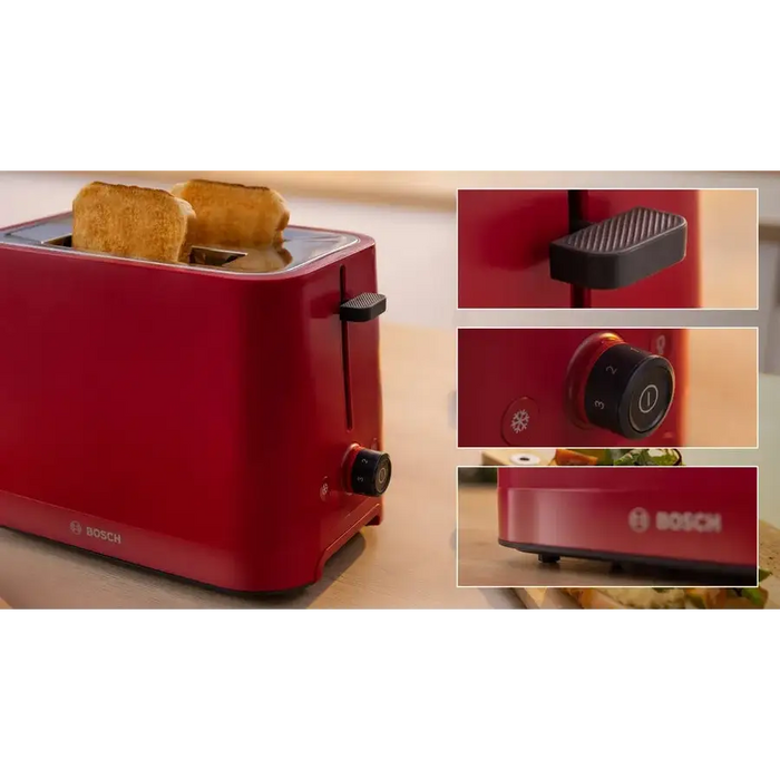 Bosch TAT3M124 toaster 2 slice(s) 950 W Red
