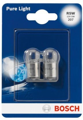 BOSCH PURE LIGHT R5W 4000K 5W 12V CARTON BLISTER X2 PCS