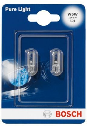 BOSCH PURE LIGHT W5W 4000K 5W 12V CARTON BLISTER X2 PCS