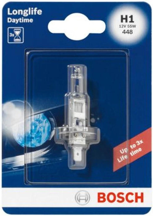 BOSCH LONGLIFE DAYTIME H1 4000K 55W 12V CARTON BLISTER 1 PCS