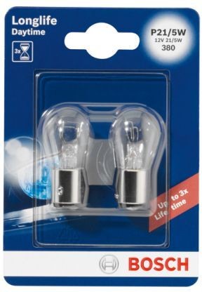 BOSCH LONGLIFE DAYTIME P21/5W 4000K 21W/5W 12V CARTON BLISTER X2 PCS
