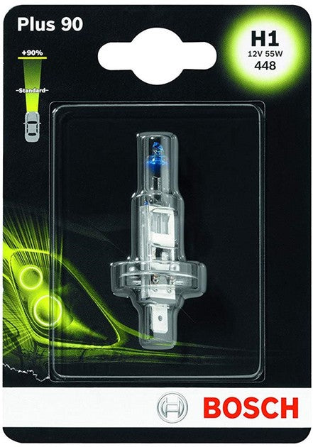 BOSCH PLUS 90% H1 3200K 55W 12V CARTON BLISTER 1 PCS