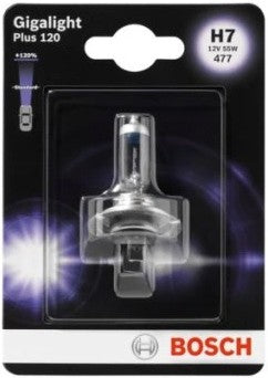 BOSCH GIGALIGHT PLUS 120% H7 3200K 55W 12V CARTON BLISTER 1 PCS