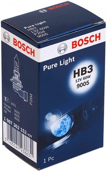 BOSCH PURE LIGHT HB3 4000K 60W 12V CARTON BOX X1 PCS