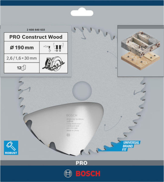 CIRCULAR DISC FOR WOOD 190MM BOSCH