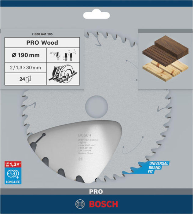 CIRCULAR BLADE FOR WOOD 190MM BOSCH
