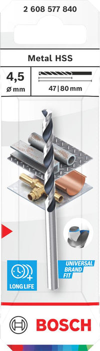 METAL DRILL BOSCH HSS 4.5x47x80