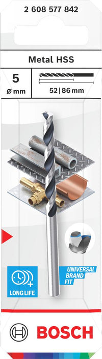 METAL DRILL BOSCH HSS 5x52x86