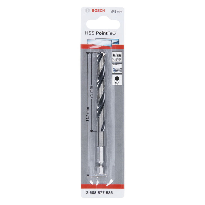 DRILL FOR METAL BOSCH POINT TEQ HEX